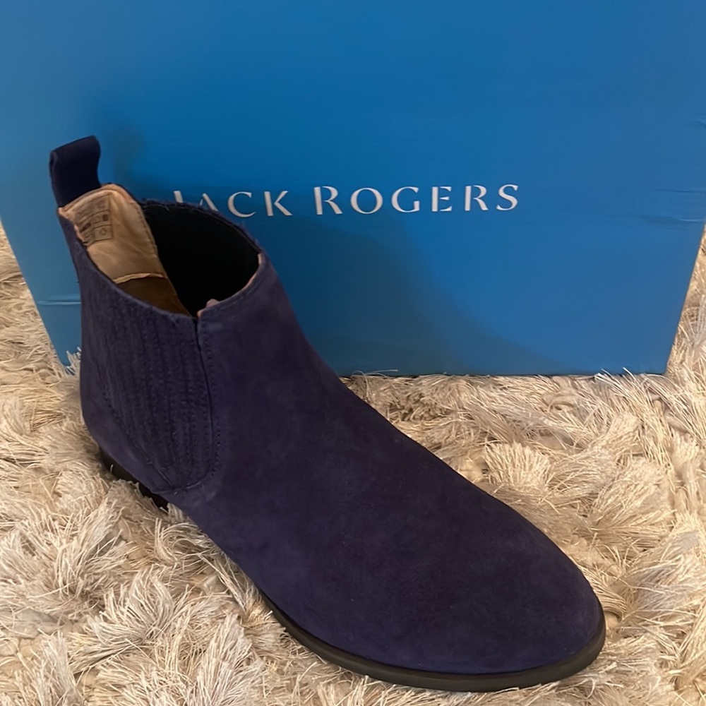 Jack Rogers Pippa Blue Suede Bootie 8 NIB
